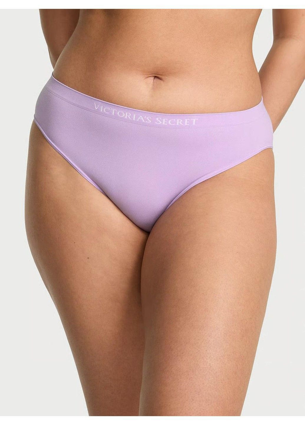 Трусики-бікіні жіночі з мікрофібри Seamless Bikini Panty бузкові Victoria's Secret (365686095)