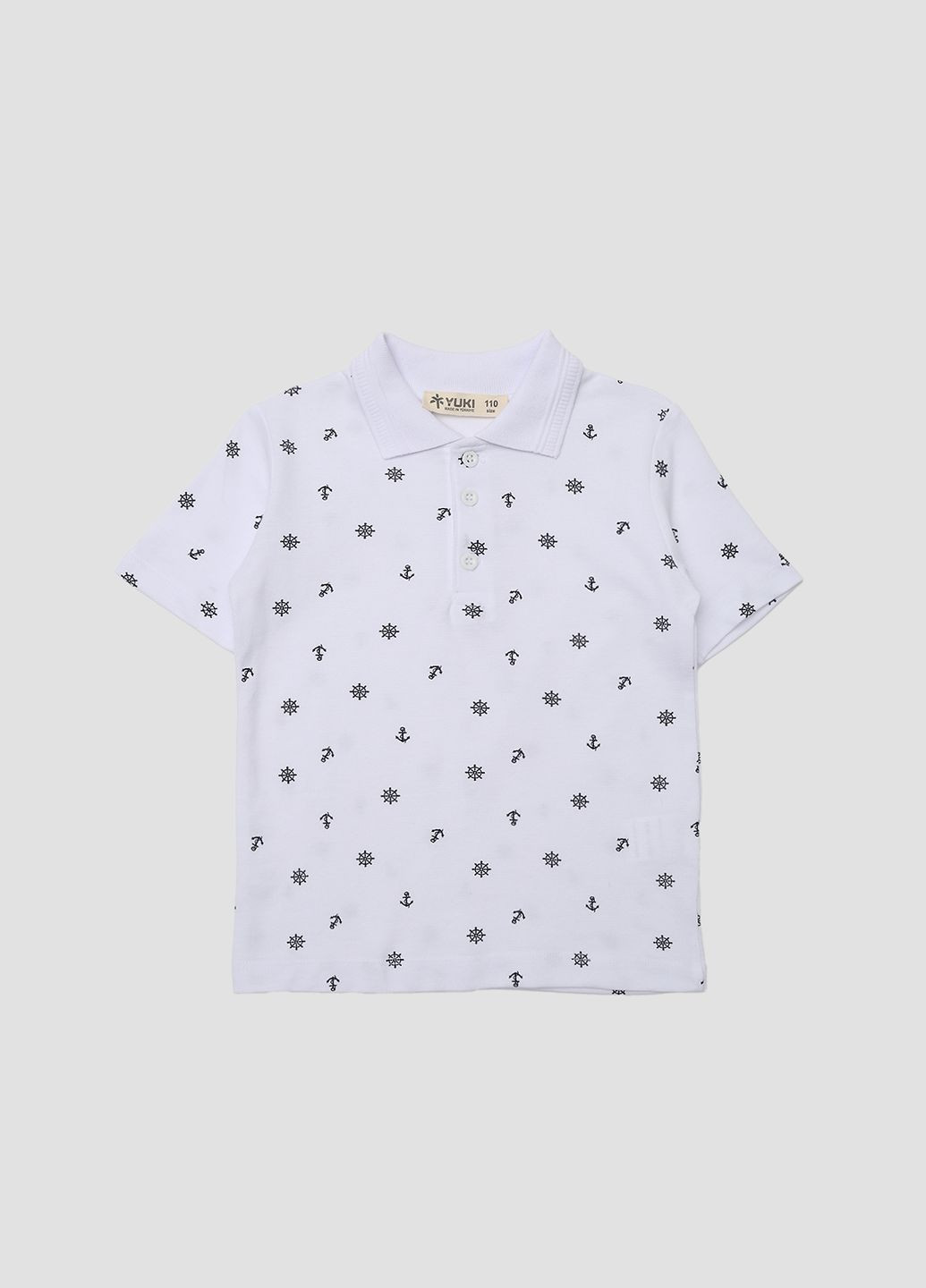 Белая детская футболка-футболка-поло с коротким рукавом для мальчика цвет белый цб-00276061 для мальчика Yuki