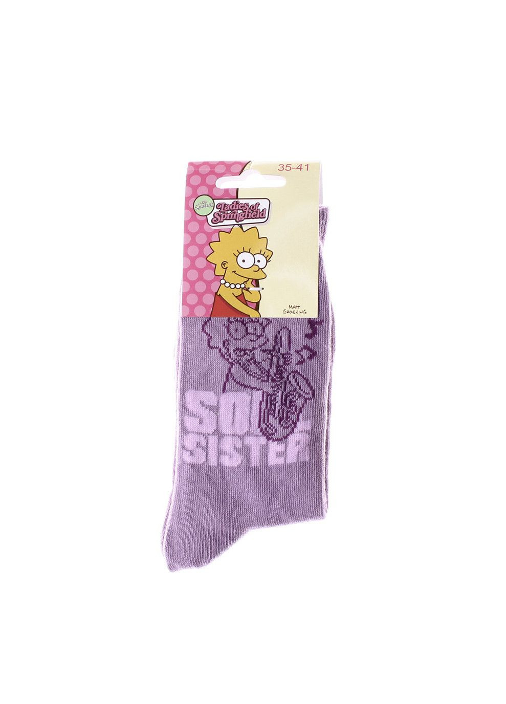 Фіолетові шкарпетки lisa soul sister 1-pack light purple The Simpsons однотонні (333960711)