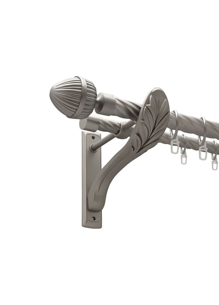 Карниз Одеон металлический двухрядный ретро скрученная труба Сатин 25\19 мм 160 см (00-00011515) ORVIT (300278666)