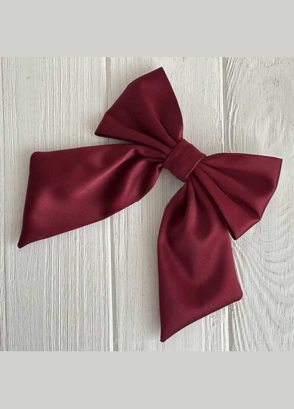Бант атласний Полі на заколці бордо Cleopatra 7777-12 (330775153)
