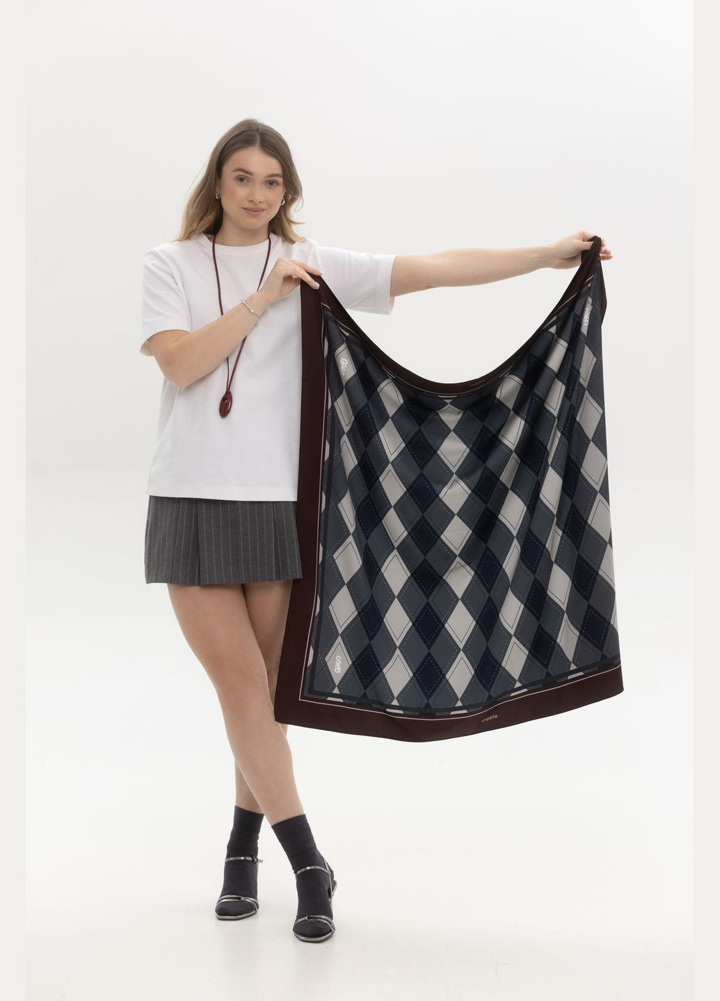 Шовкова хустка «Аргайл» 67х67 см різнокольоровий Shpalta (333823879)