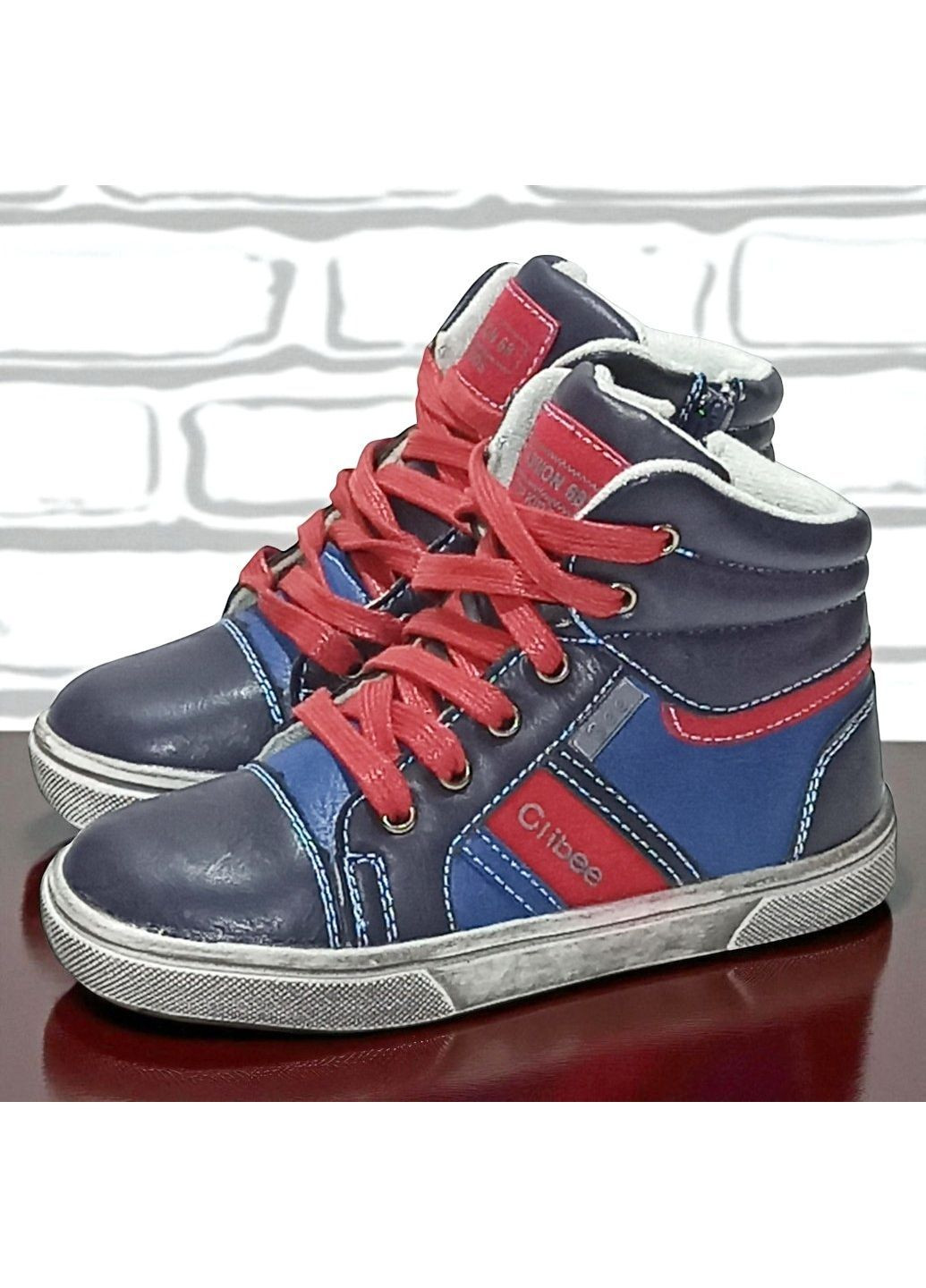 Синие спортивные, повседневные, кэжуал осенние утепленные хайтопы для мальчика, демисезонные ортопедические ботинки, утепленные осенние ботинки клиби Clibee