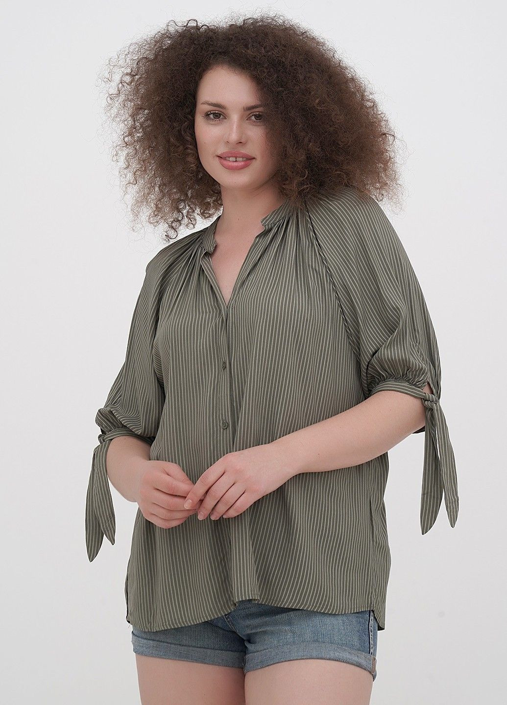 Оливкова (хакі) літня блуза Amanda Green