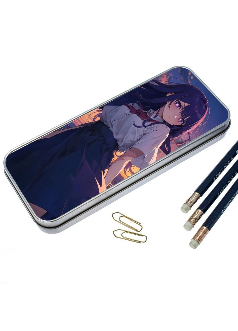 Органайзер для канцелярских принадлежностей металлический, кейс для мелочей Аниме Ребенок любимца #020 7*18 см Silver No Brand (309156628)