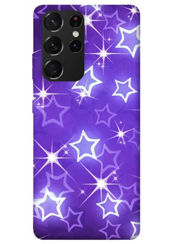 Чехол с принтом для Samsung Galaxy S21 Ultra / для самсунг галакси С21 ультра Purple sparkles No Brand (338614523)