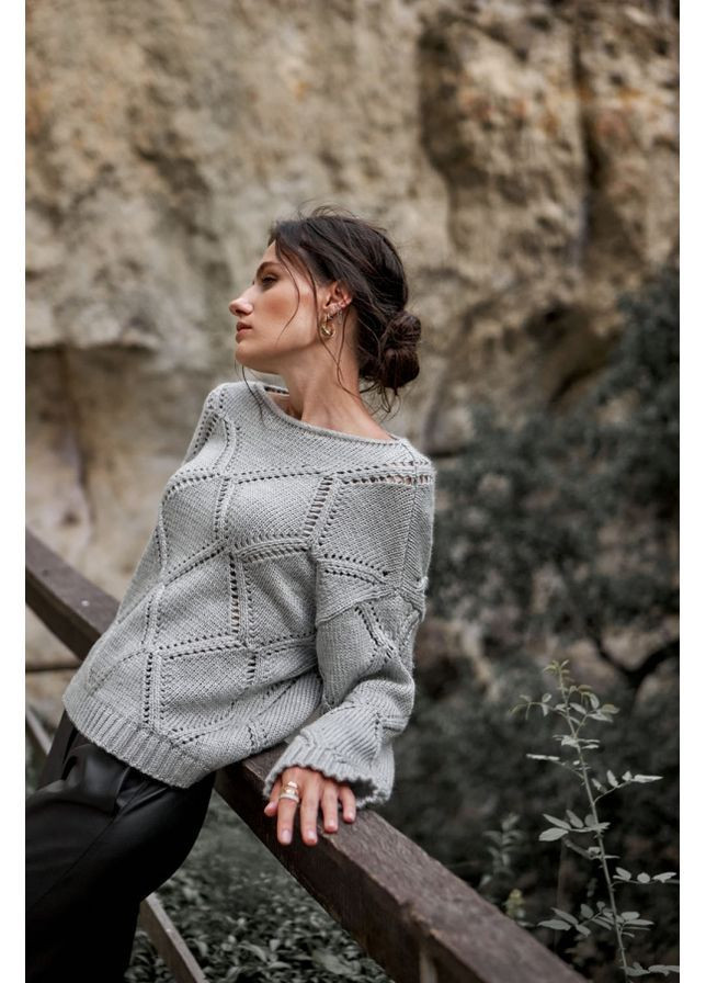 Сірий джемпер 2538 сталевий Triko Bakh