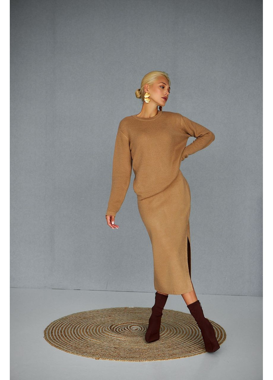 Пісочний демісезонний светр жіночий джемпер вовна мохер прямий крій пісочний No Brand