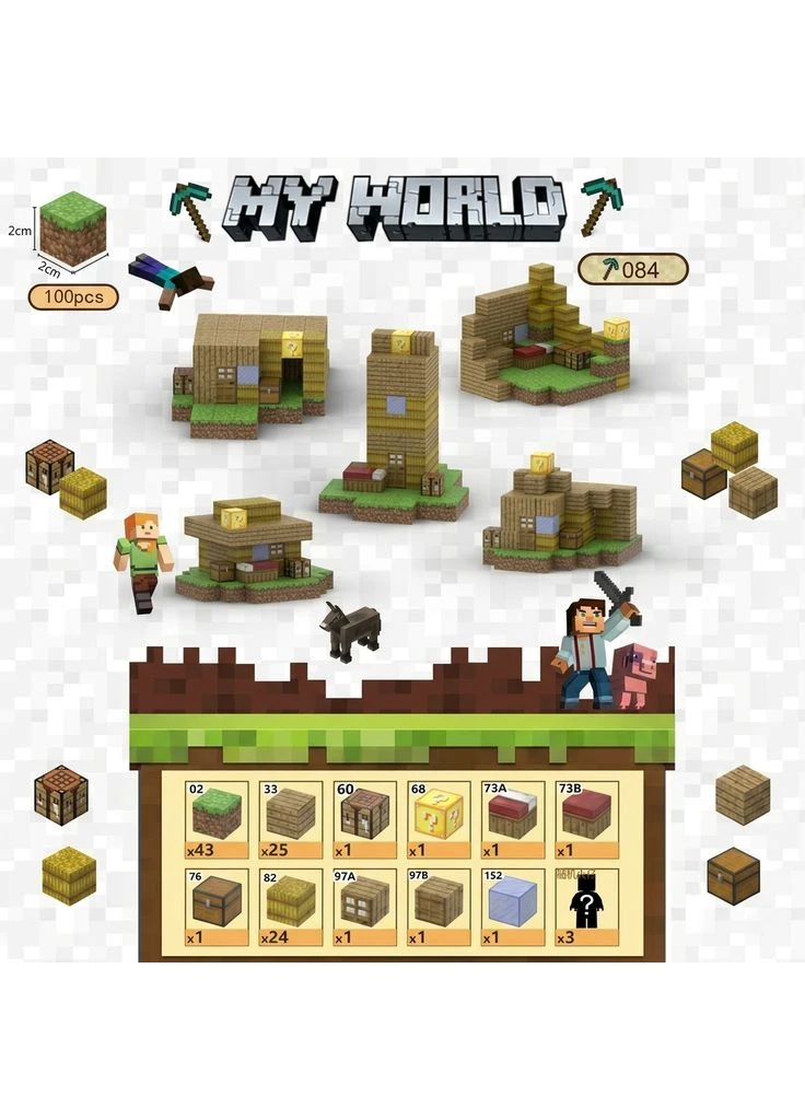 Магнітний конструктор Minecraft Котедж на ранчо 100 деталей тематичний набір кубиків No Brand (391487659)