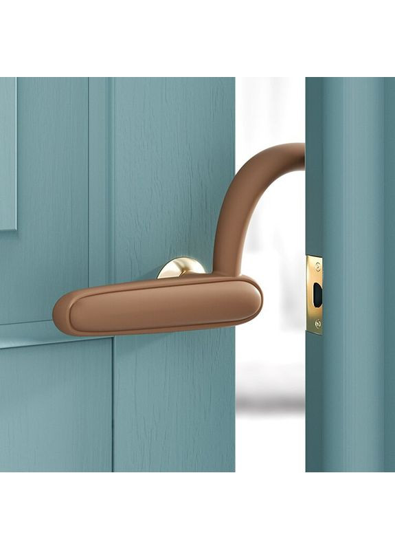 Протиударний чохол на дверну ручку з блокатором дверей Коричневий No Brand (368566069)