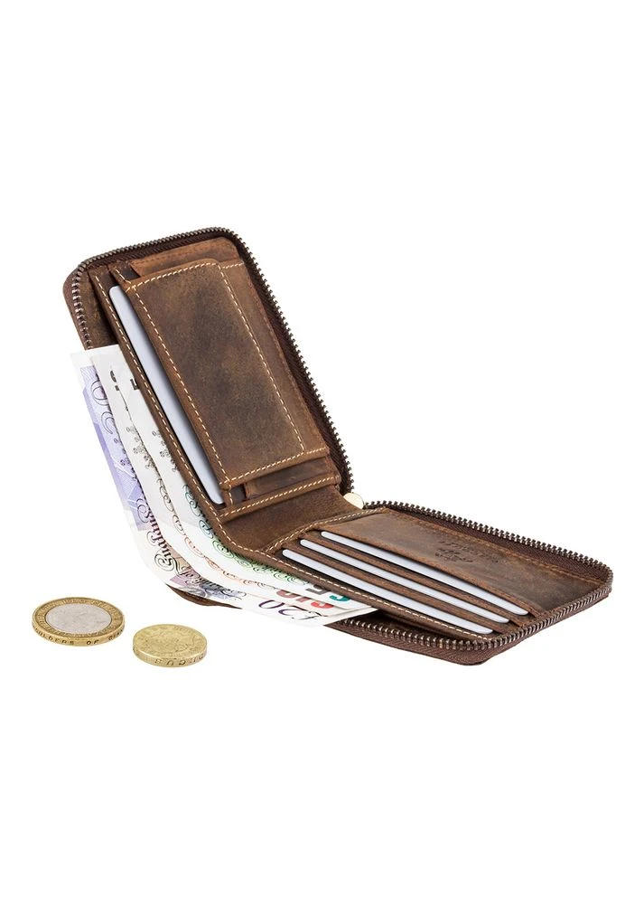 Темно-коричневий портмоне шкіряний - маленький 702 OIL TAN Bullet Visconti (303830444)
