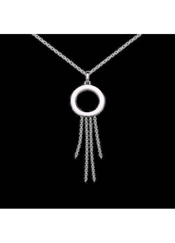 Кольє срібне об'ємне Коло з тоненькими ланцюжками вісюльками No Brand (333705221)