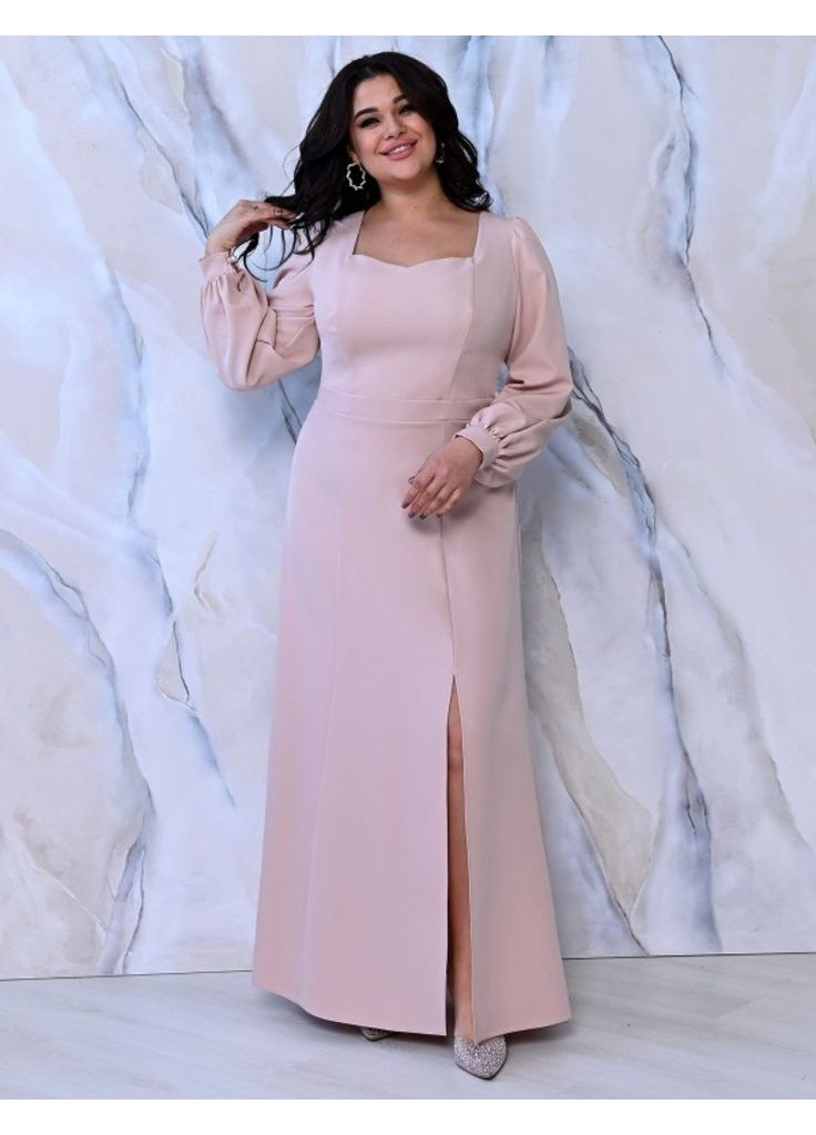 Бежева вечірня плаття а-силует FashionYouWant однотонна