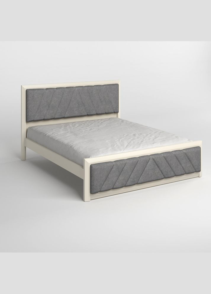 Полуторне дерев'яне ліжко Барселона Б2 (S2005Y50R)/Аляска 93 (Сірий) 120х200 см (MBG-13601) Mebigrand (366083087)