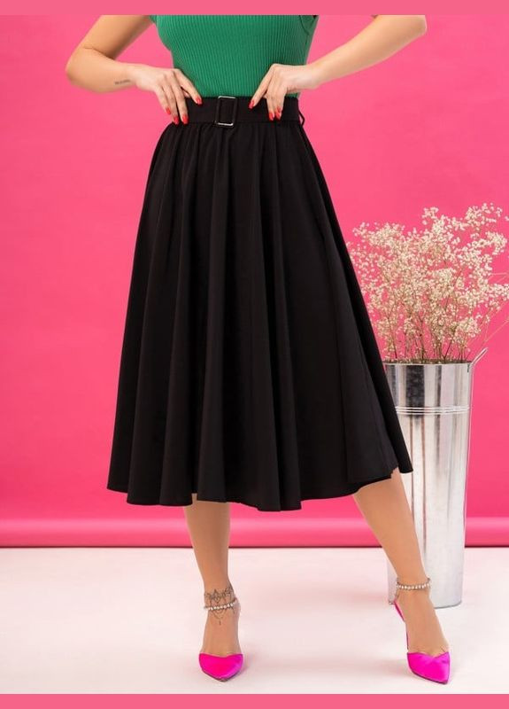 Черная офисная юбки 13216 ISSA PLUS