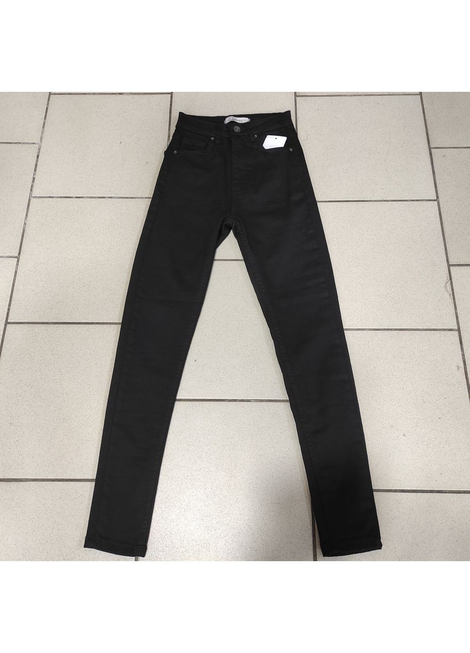 Джинси жіночі вузькі високі скіні американка 30 чорні No Brand - (369012303)
