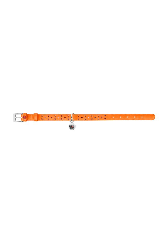 Ошейник для собак кожаный Glamour с QR паспортом, с клеевыми стразами, Ш 20 мм, Дл 30-39 см WAUDOG (337094079)