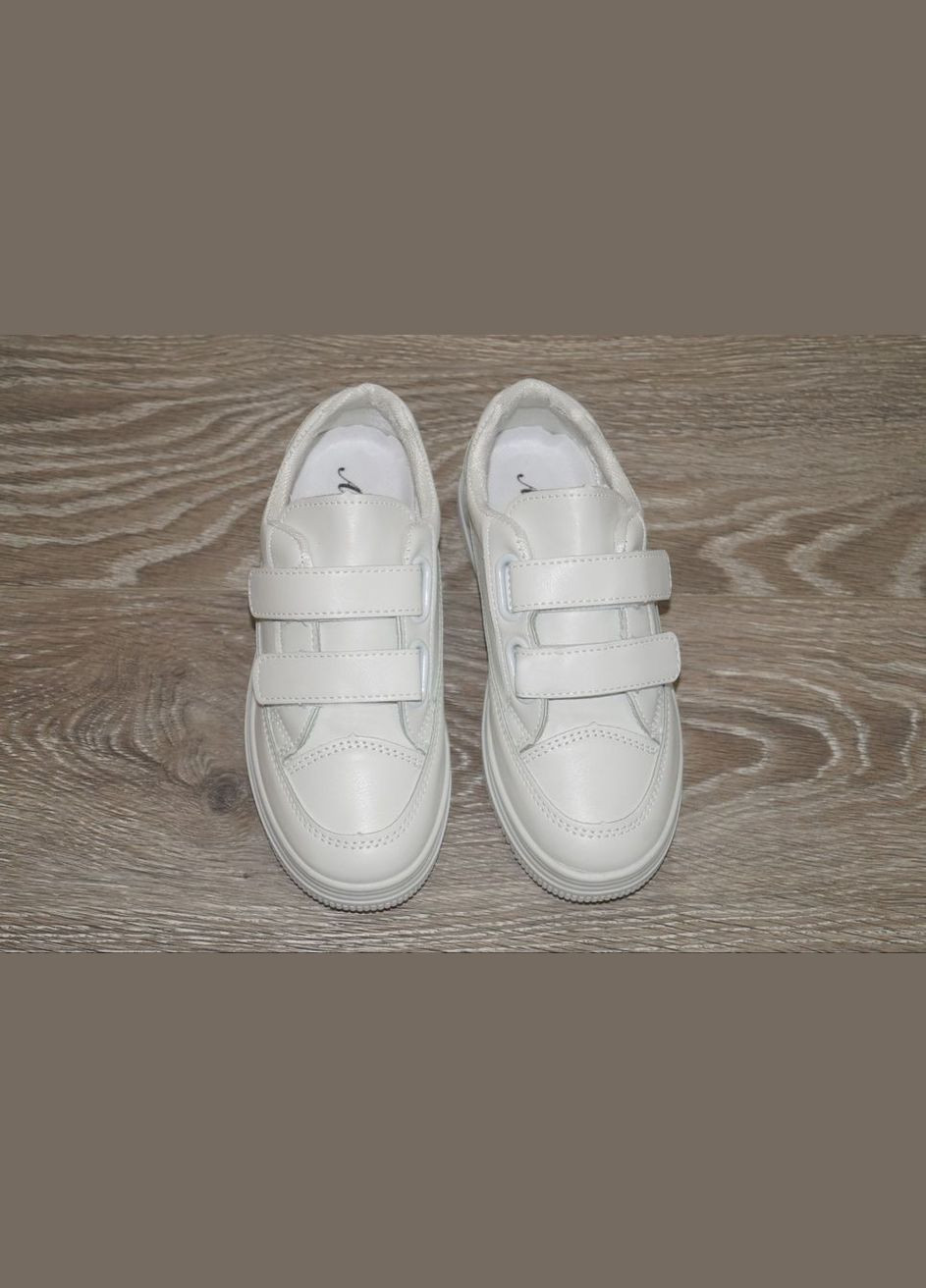 Белые демисезонные кроссовки детские белые ABA 206-1