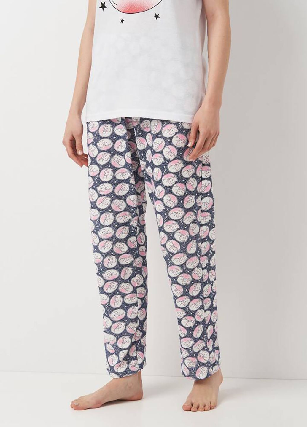 Белая всесезон пижама футболка + брюки Carla Mara