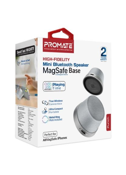 Акустическая система (punch.silver) Promate Punch 3 Вт Silver (366065877)