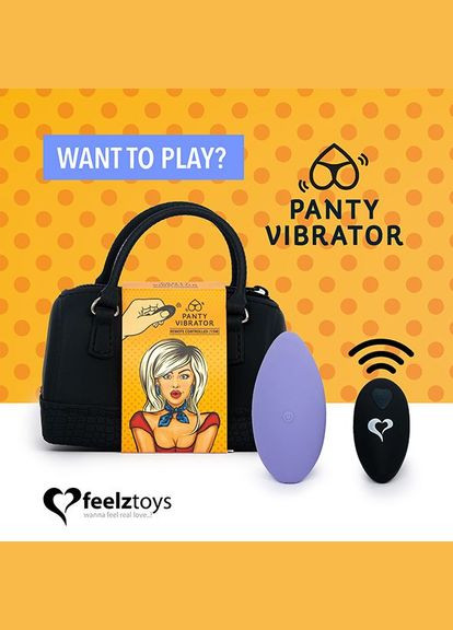 Вибратор в трусики Panty Vibrator с пультом ДУ, 6 режимов работы, сумочка-чехол - CherryLove FeelzToys (282709314)