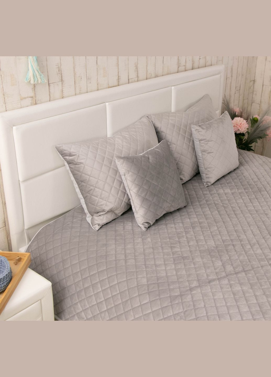 Подушка 40х40 декоративная Velour "Grey ромб" Руно 311.55_Grey ромб (300530135)