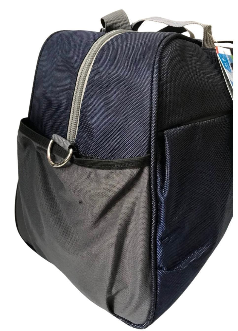 Сумка дорожня велика на 65 л з боковими кишенями та з довгим ремінем через плече 6356 синя Fashion (365439367)