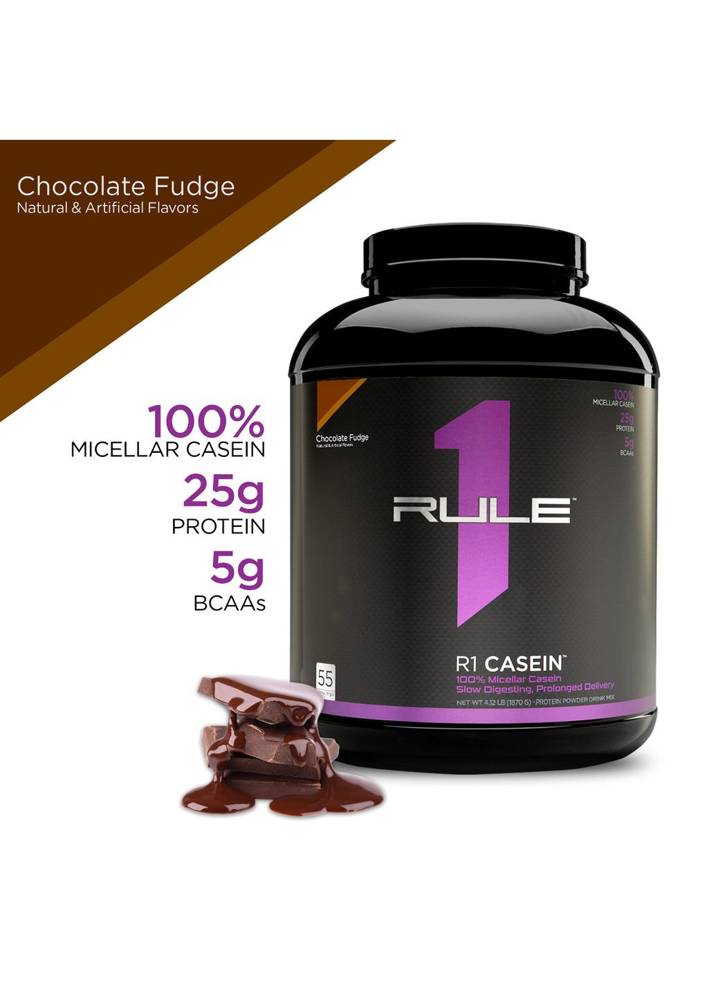 Протеин Caseine 1.8 kg ( Chocolate fudge ) Rule One (299890744)