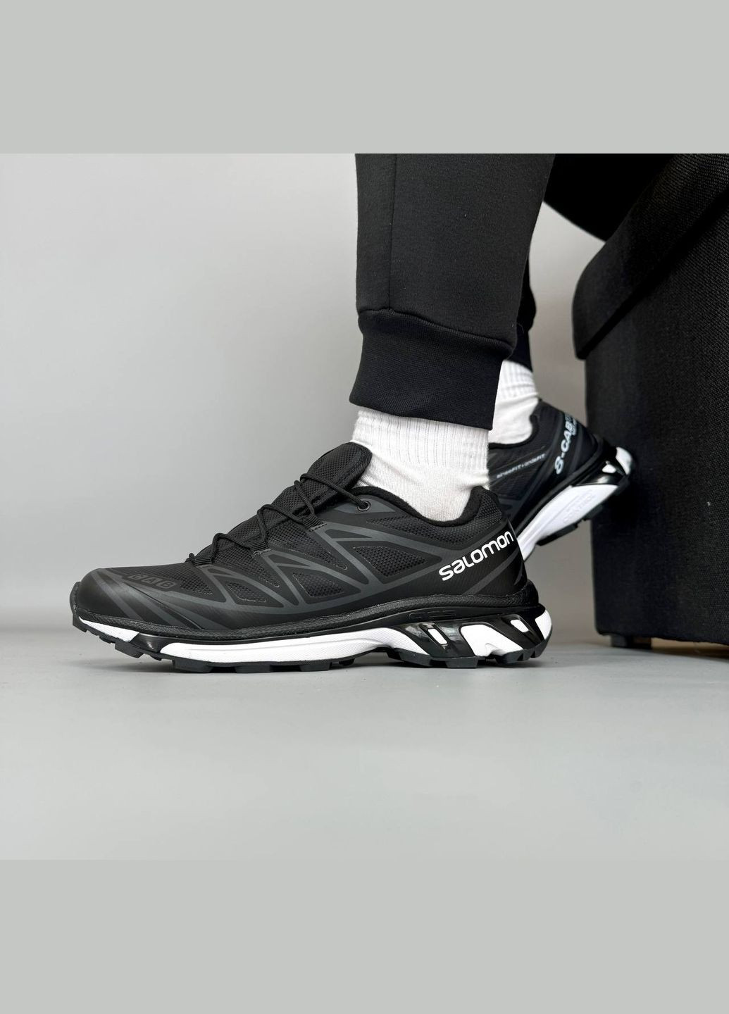 Черные зимние кроссовки зимние мужские salomon xt-6 winter gore-tex black termo fleece | саломон хт-6 черные термо с флисом No Brand