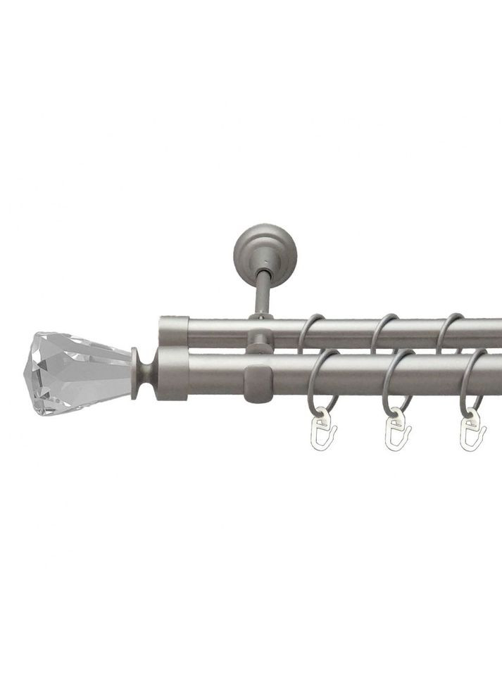 Карниз Лучетта металлический двухрядный открытый гладкая труба Сатин 25\19 мм 240 см (00-00011101) ORVIT (300282095)