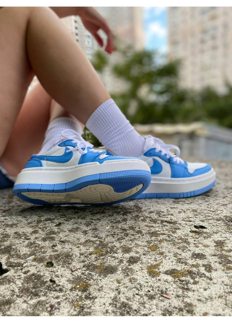 Білі Осінні кросівки чоловічі nike air jordan 1 elevate low university blue dq3698-141 найк аір джордан No Brand