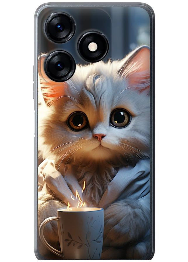 Силиконовый чехол 'White cat' для Endorphone Tecno Spark 10 (265398112)
