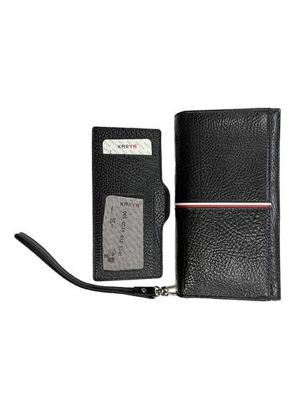 Портмоне мужское кожаное черное 1187-03 Karya (336377822)