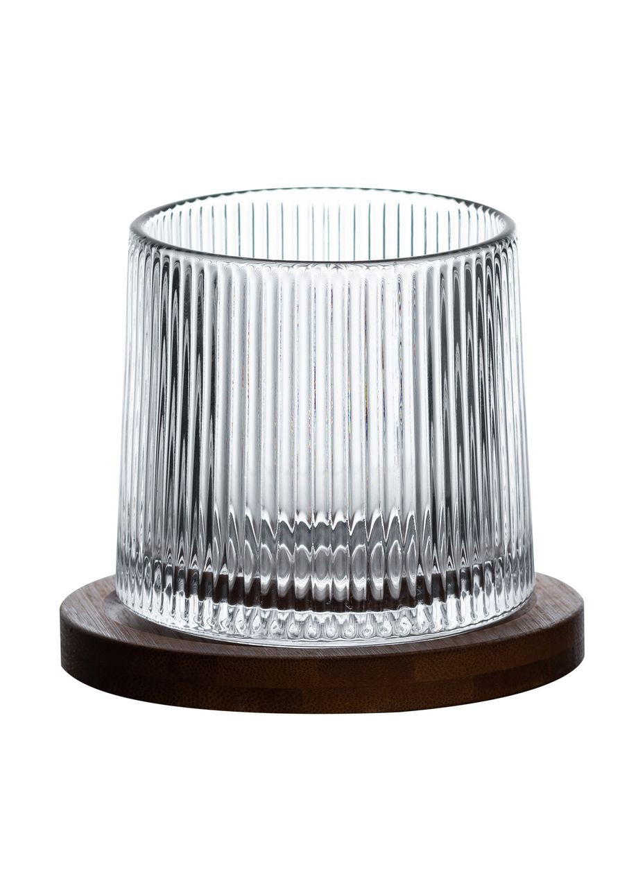 Вращающийся бокал для виски 300 мл, с бамбуковой подставкой Yiwu (360454803)