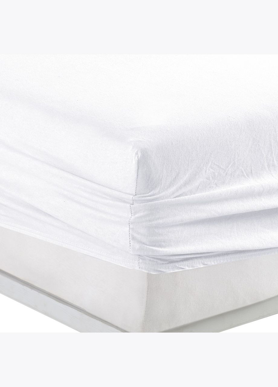 Простирадло 160х200+25 см трикотаж люкс на гумці Біле Kayra (318387487)