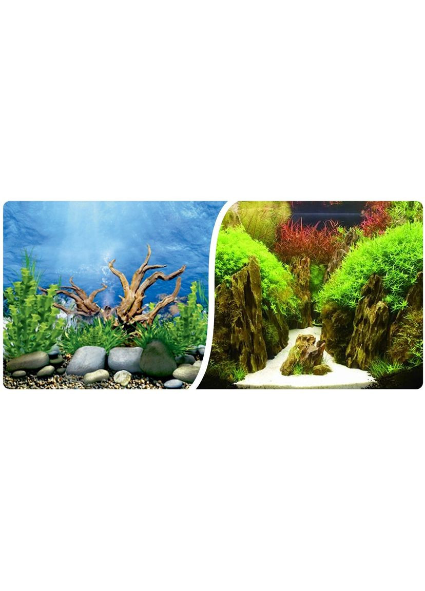 Двосторонній фон для акваріума в рулоні, водостійкий, висота 60см, довжина 15м. Happet (360245624)