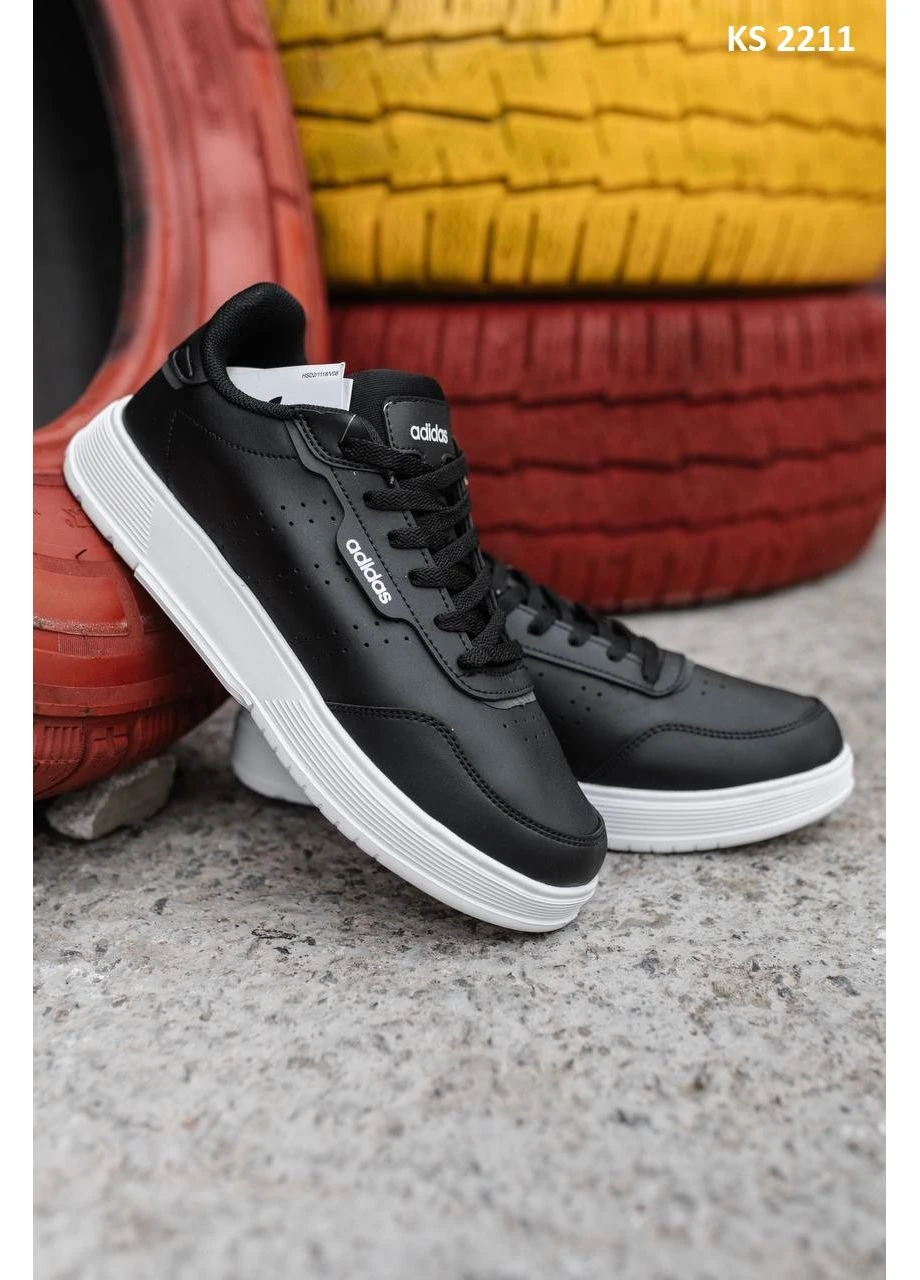 Белые летние кроссовки adidas black white адидас No Brand