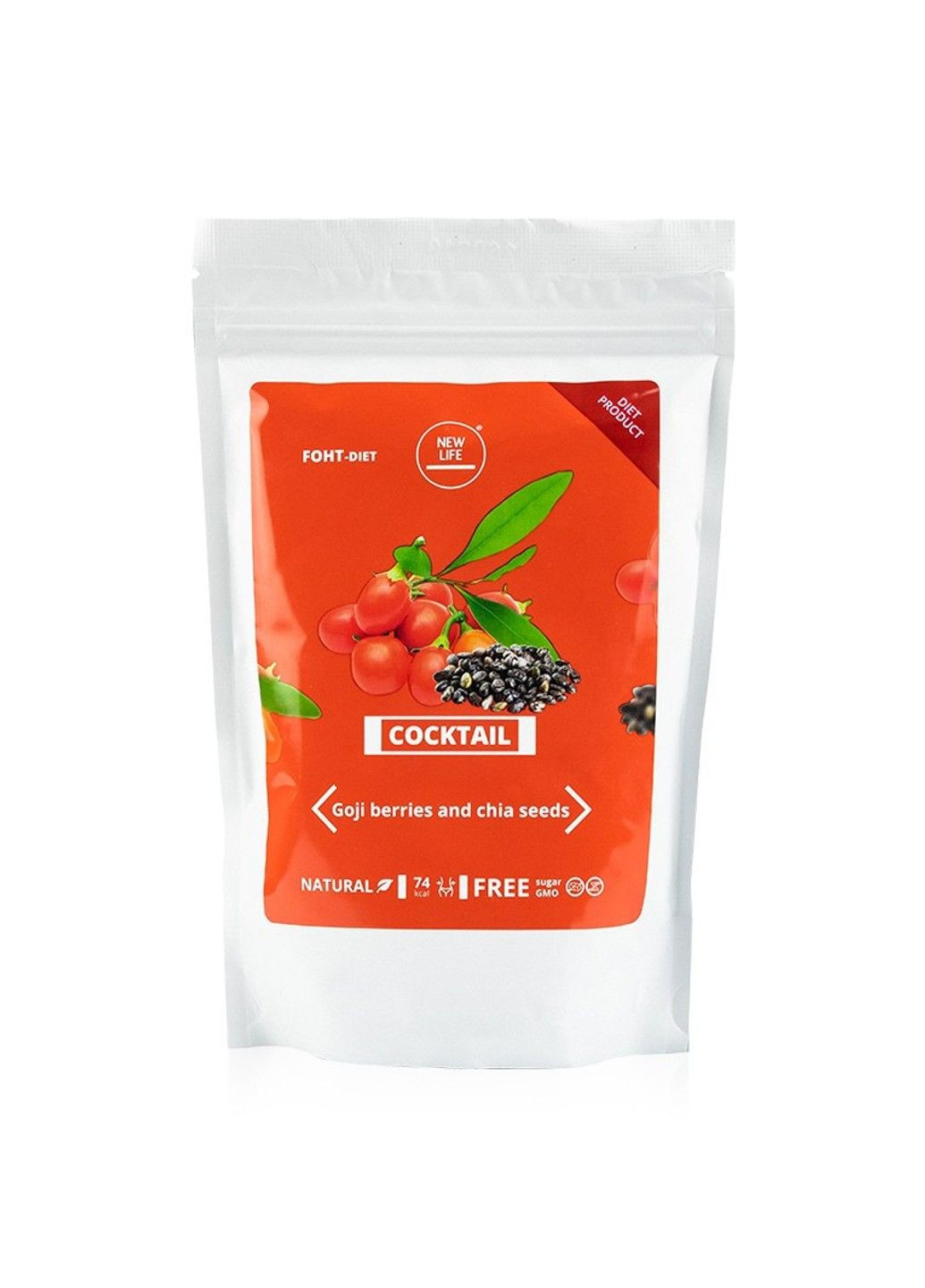 Протеїновий коктейль с ягодами годжі і насінням чіа 200 г Нове життя New LIFE (316607682)