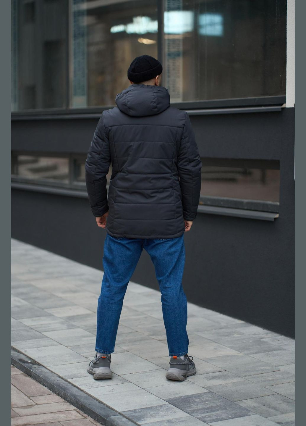 Темно-сіра зимня куртка зимова плащівка з водовідштовхувальним просоченням No Brand