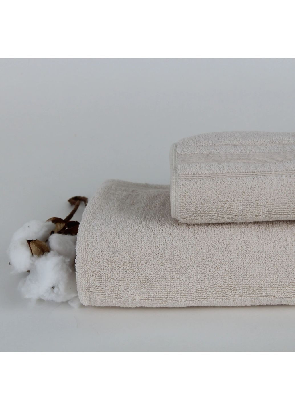 Хлопковое полотенце для тела 70*140 см, 550 г/м2 Fancy Кремовое (2567070140) ТЕП однотонный кремовый