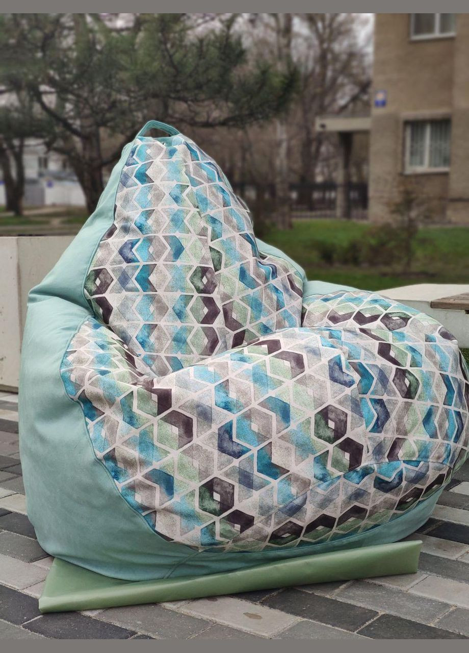Крісло - мішок груша, M - 100х75 Mg MT Desi Dt 8+Florida Aqua SkyPuff (361258589)