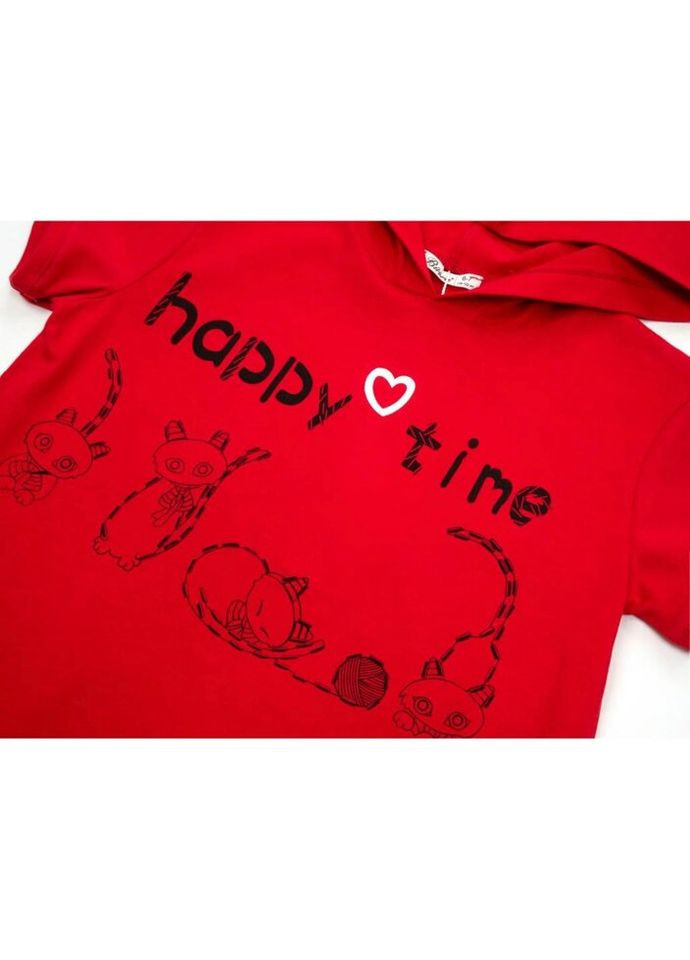 Комбинированное платье с капюшоном (211007-116g-red) Bushra (300625099)