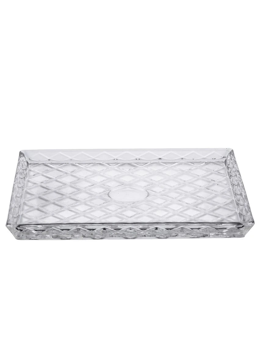 Блюдо для закусок Lirmartur стеклянное 24,5*20,5*2 см, diamond Yiwu (328603778)