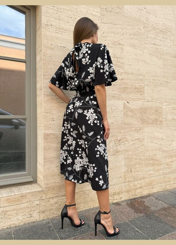 Чорна сукня sa-516 чорна ISSA PLUS однотонна