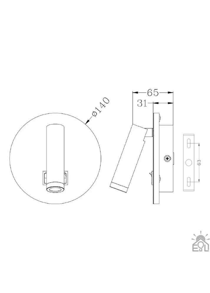 Світлодіодний світильник бра RIGIL RL 10 Вт Чорний ESLLSE (365650657)