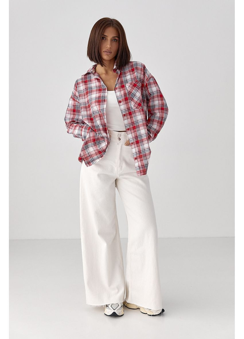 Красная повседневный рубашка в клетку Lurex