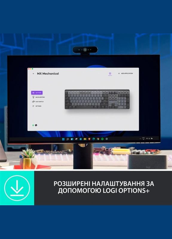 Клавіатура бездротова MX Mechanical Graphite Clicky (920-010759) Logitech (314928285)
