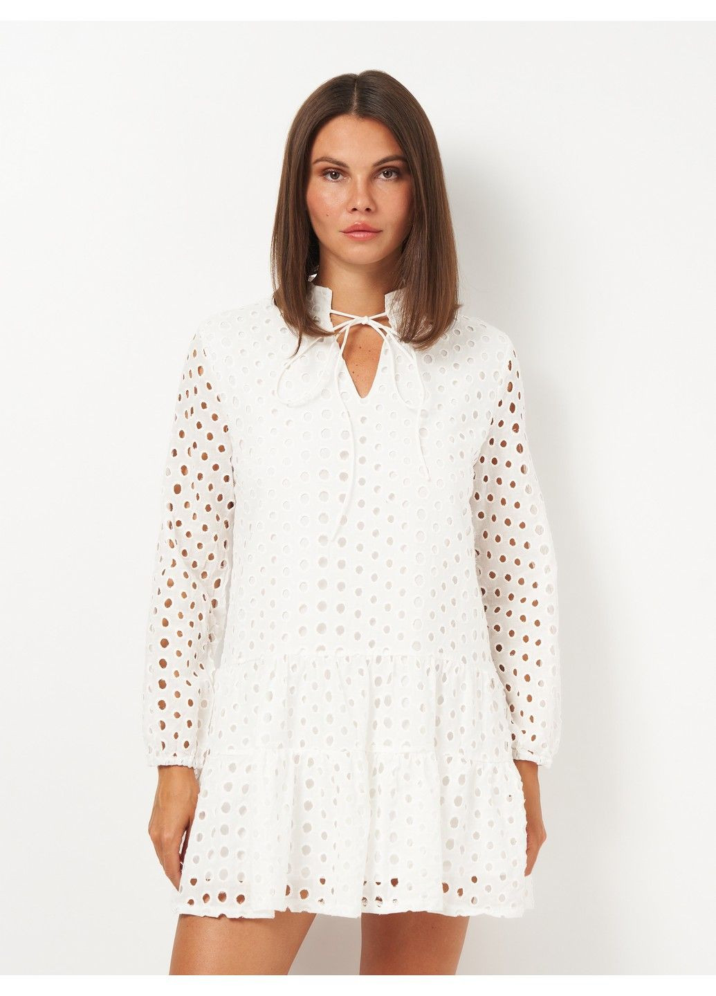 Белое кэжуал платье SHEIN однотонное