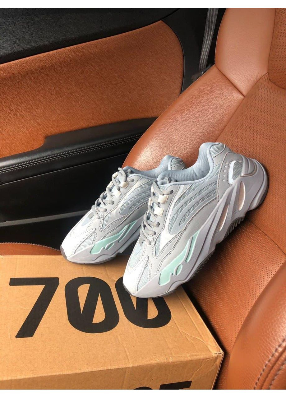 КРОССОВКИ ЖЕНСКИЕ ADIDAS YEEZY BOOST 700 V2 HOSPITAL BLUE АДИДАС ИЗИ БУСТ No Brand серые демисезоны (369389748)