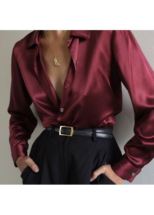 Бордовая рубашка No Brand